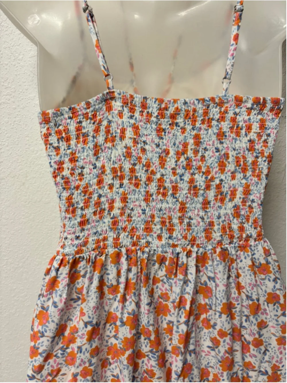Sun Dress Jopana White Orange Floral High Low Dress Small - Picture 6 of 7